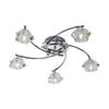 Clara 5 Light Flush Fitting in Chrome with Clear Decorative Glass