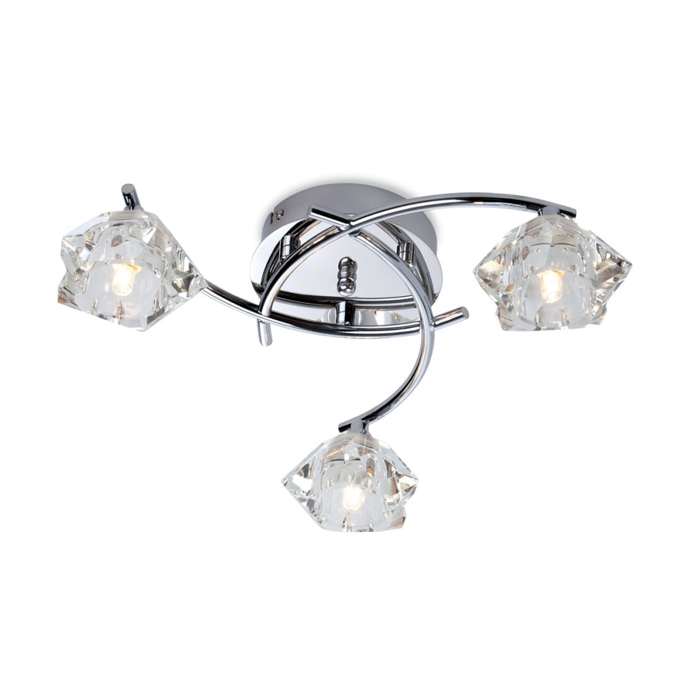 Clara Flush Fitting in Chrome with Clear Decorative Glass