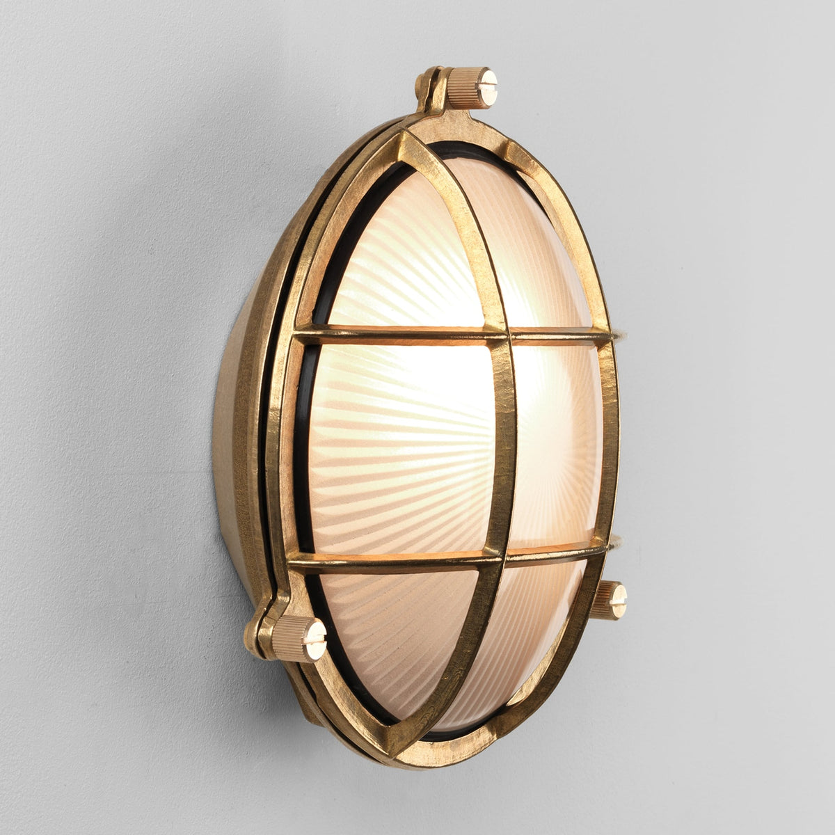 Thurso Round Exterior IP44 Cast Brass Wall Light
