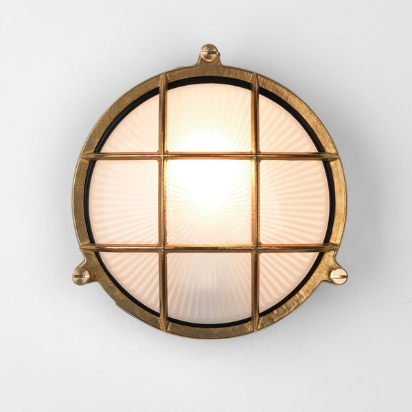Thurso Round Exterior IP44 Cast Brass Wall Light