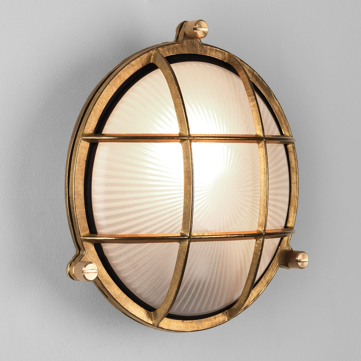 Thurso Round Exterior IP44 Cast Brass Wall Light