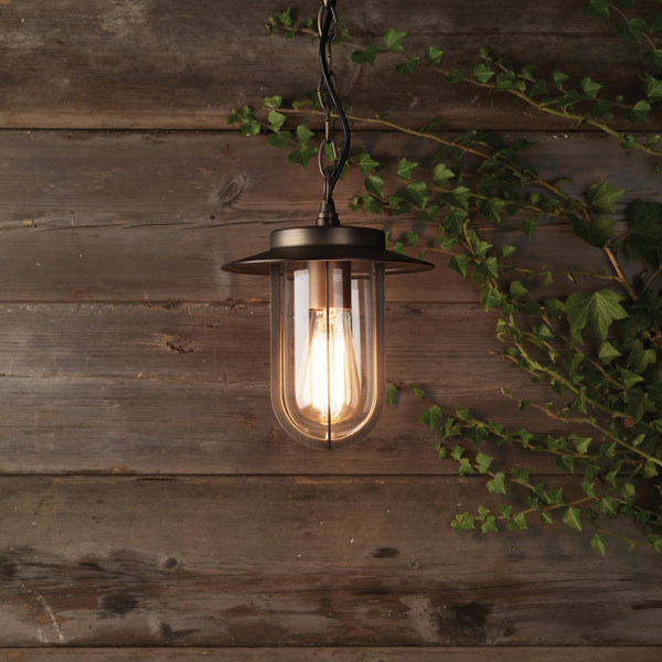 Montparnasse Exterior IP44 Pendant Light in Bronze