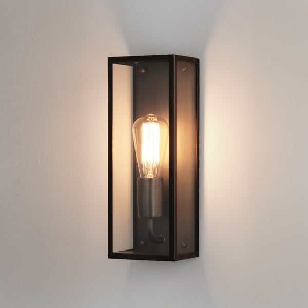Messina 130 Bronze Exterior IP44 Box Wall Light
