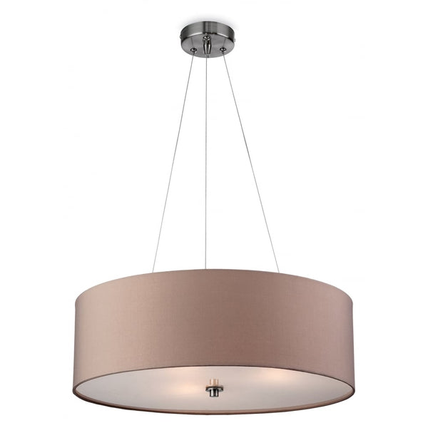 Phoenix Pendant in Taupe with Frosted Diffuser