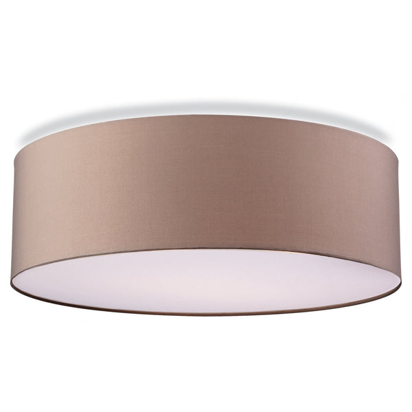 Phoenix Flush Ceiling Fitting in Taupe with Frosted Diffuser
