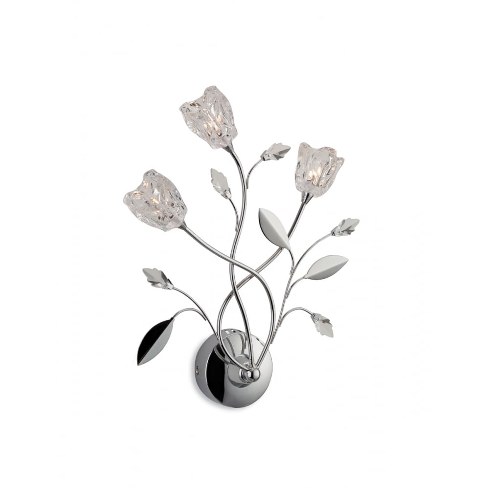 Cindy Wall Light in Chrome with Clear Decorative Glass