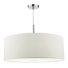 Ronda Three Light Large Faux Silk Pendant in White