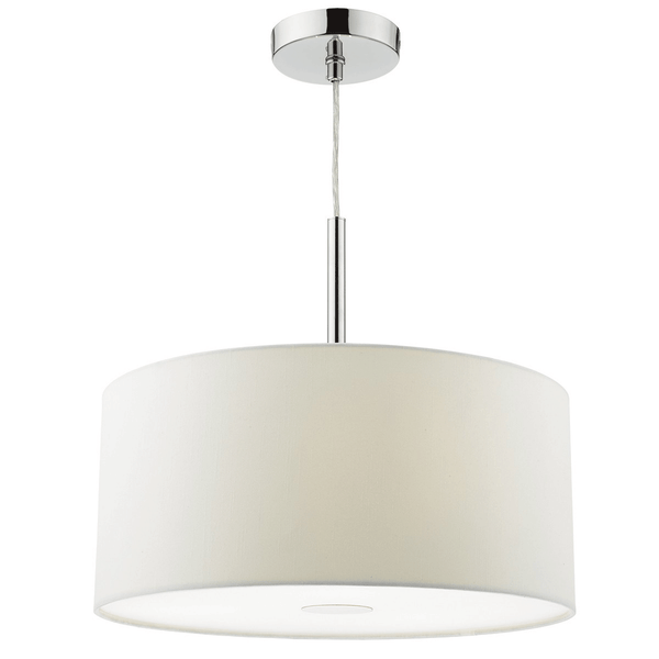 Ronda Three Light Faux Silk Pendant in White