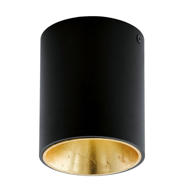 Polasso Round Surface Mounted Ceiling Downlight in Black and Gold