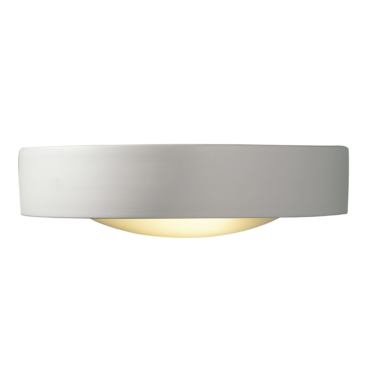 A modern, minimalist grey wall light casting a soft, warm glow downwards.