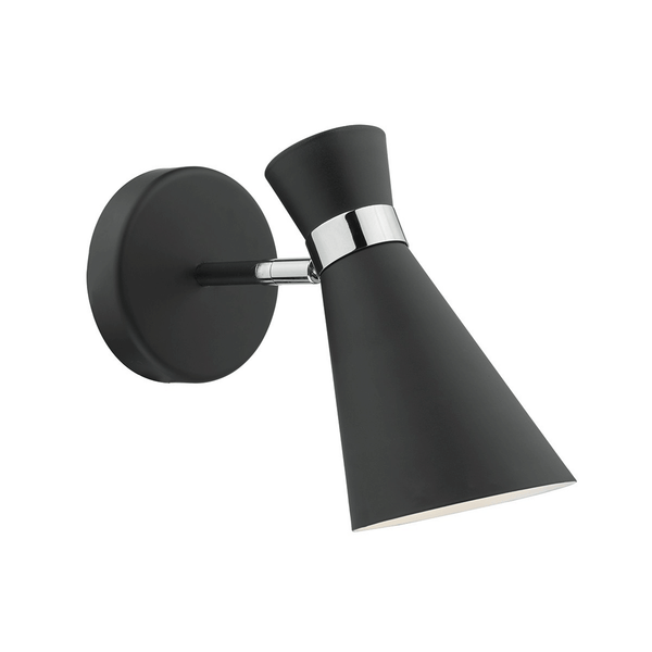 Ashworth Wall Light in Black and Chrome