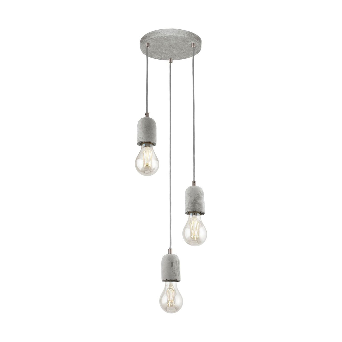 Silvares Concrete Triple Cluster Pendant Light