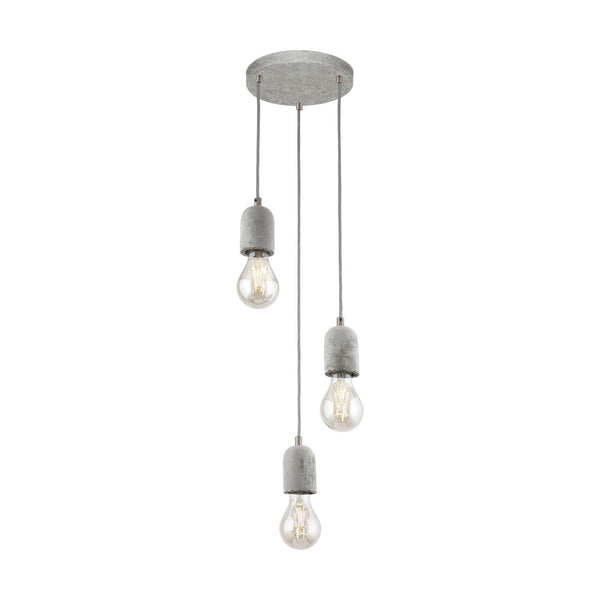 Silvares Concrete Triple Cluster Pendant Light