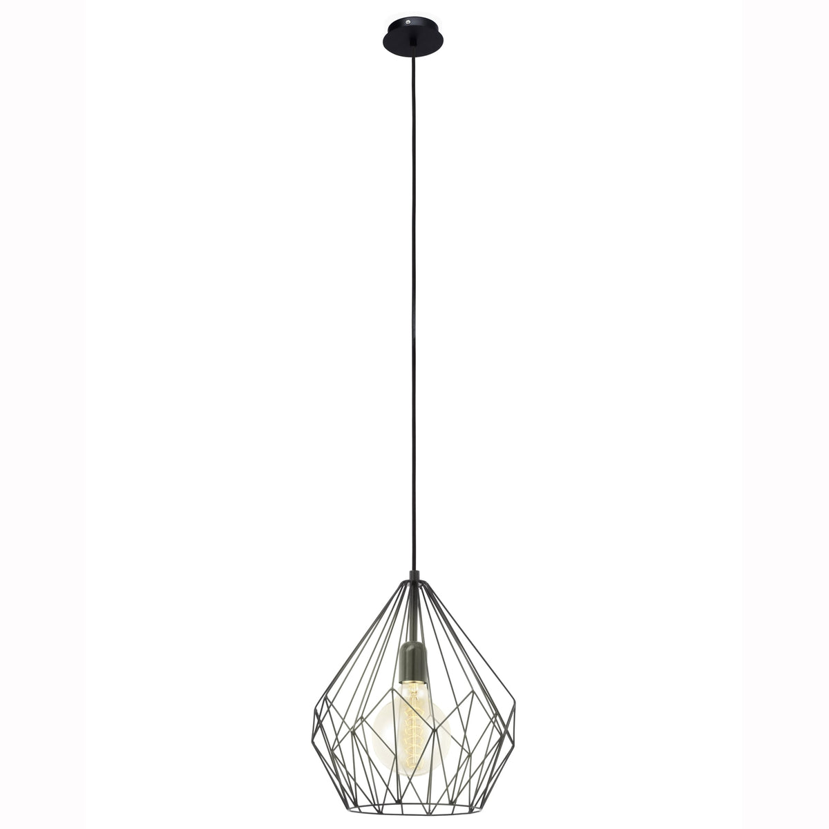 Carlton Open Cage Pendant in Black