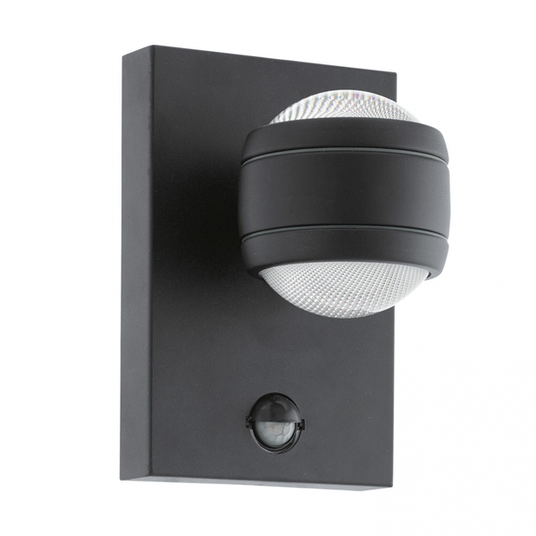 Sesimba 1 LED Exterior PIR Wall Light in Black