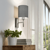 Pasteri Wall Light in Matt Nickel with a Grey Shade