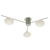 Jasper 3 Light Semi Flush Fitting In Satin Nickel With Opal Glass Shades