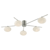 Jasper 5 Light Semi Flush Ceiling Light In Satin Nickel With Opal Glass Shades