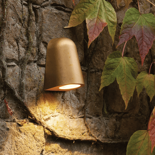 Mast IP65 Exterior Wall Light in Antique Brass