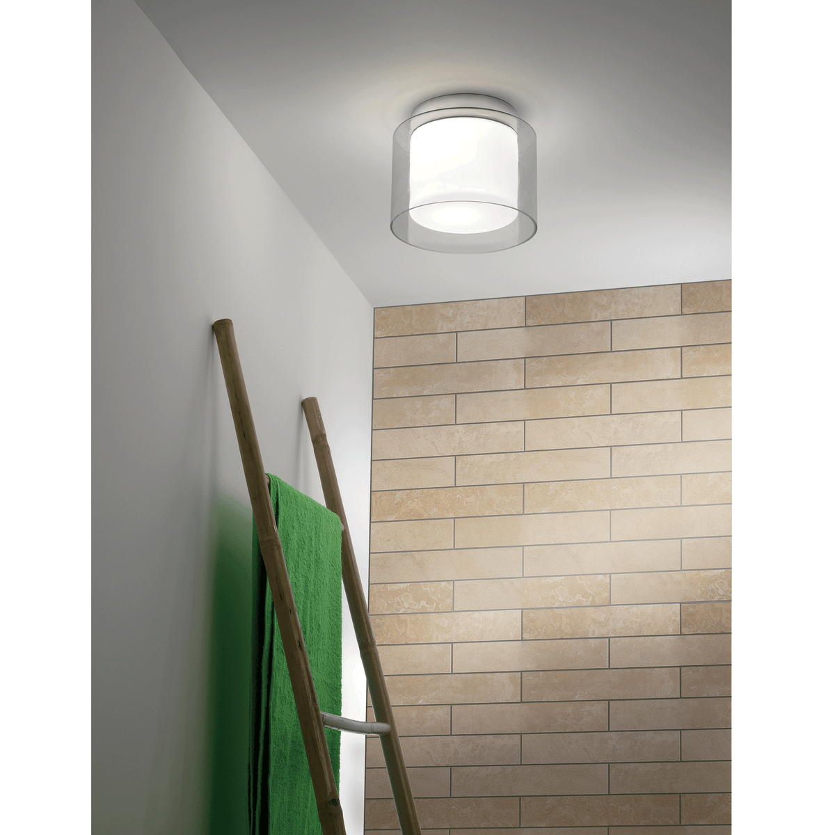 Arezzo IP44 Glass Bathroom Ceiling Light