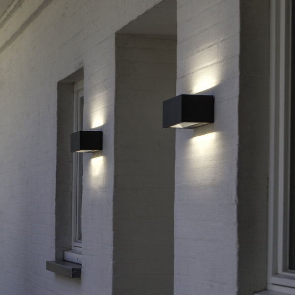Gemini Brick Small 9W Exterior LED Up and Down Wall Light in Graphite