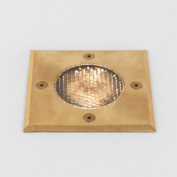 Gramos Square Exterior Ground Light in Solid Brass