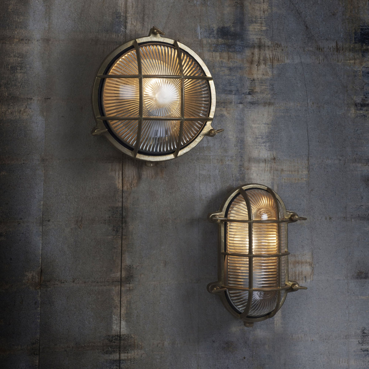 Devonport Oval Coastal Exterior IP65 Brass Bulkhead Light