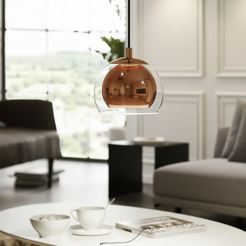 Rocamar Copper and Glass Single Pendant