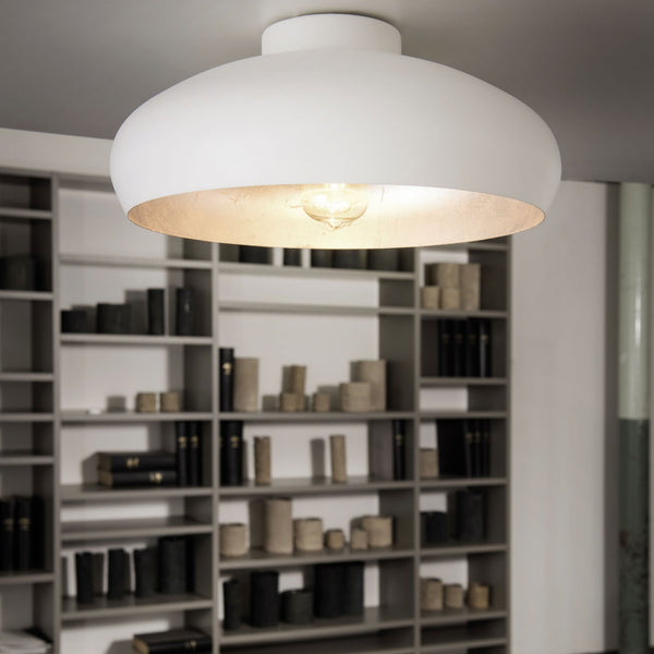 Mogano 400 Ceiling Light in White and Silver