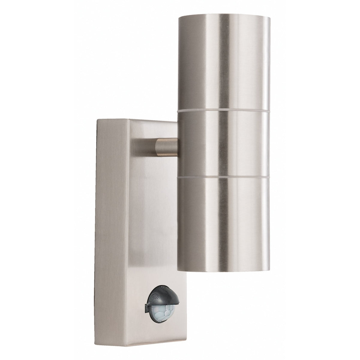 Exterior Porch Silver Wall Light Tube Design With Integrated PIR Motion Sensor