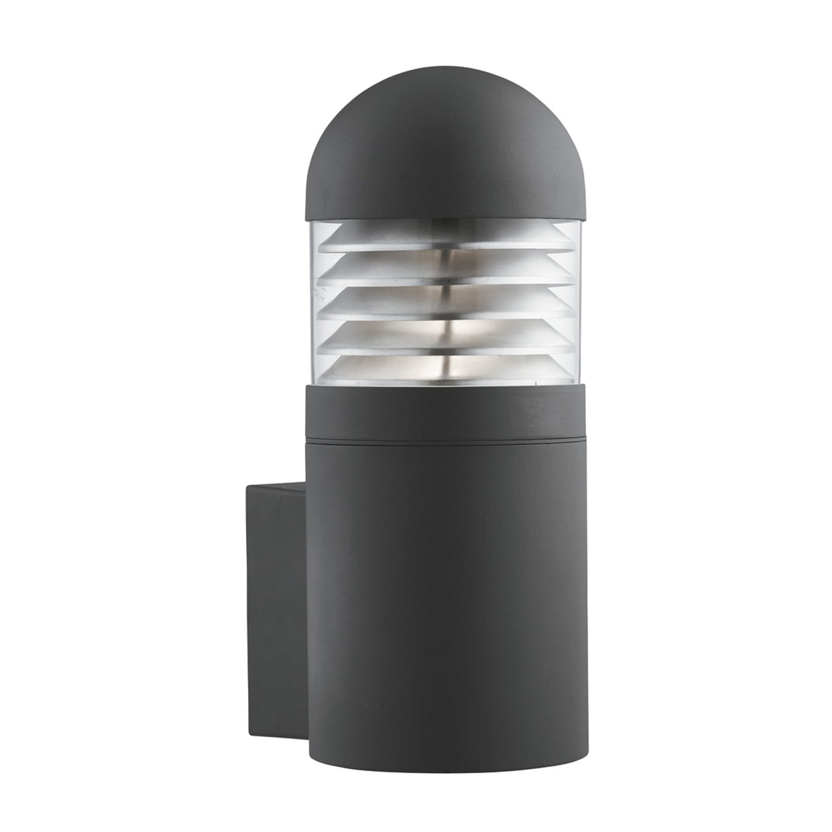 Cylindrical Black Outdoor Post Lamp in Matt Finish