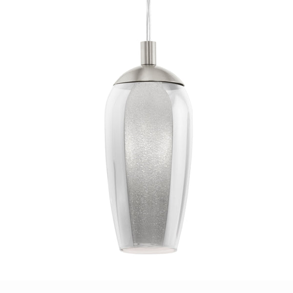 Farsala Satin Nickel and Smoked Glass Shade with Granular Diffuser