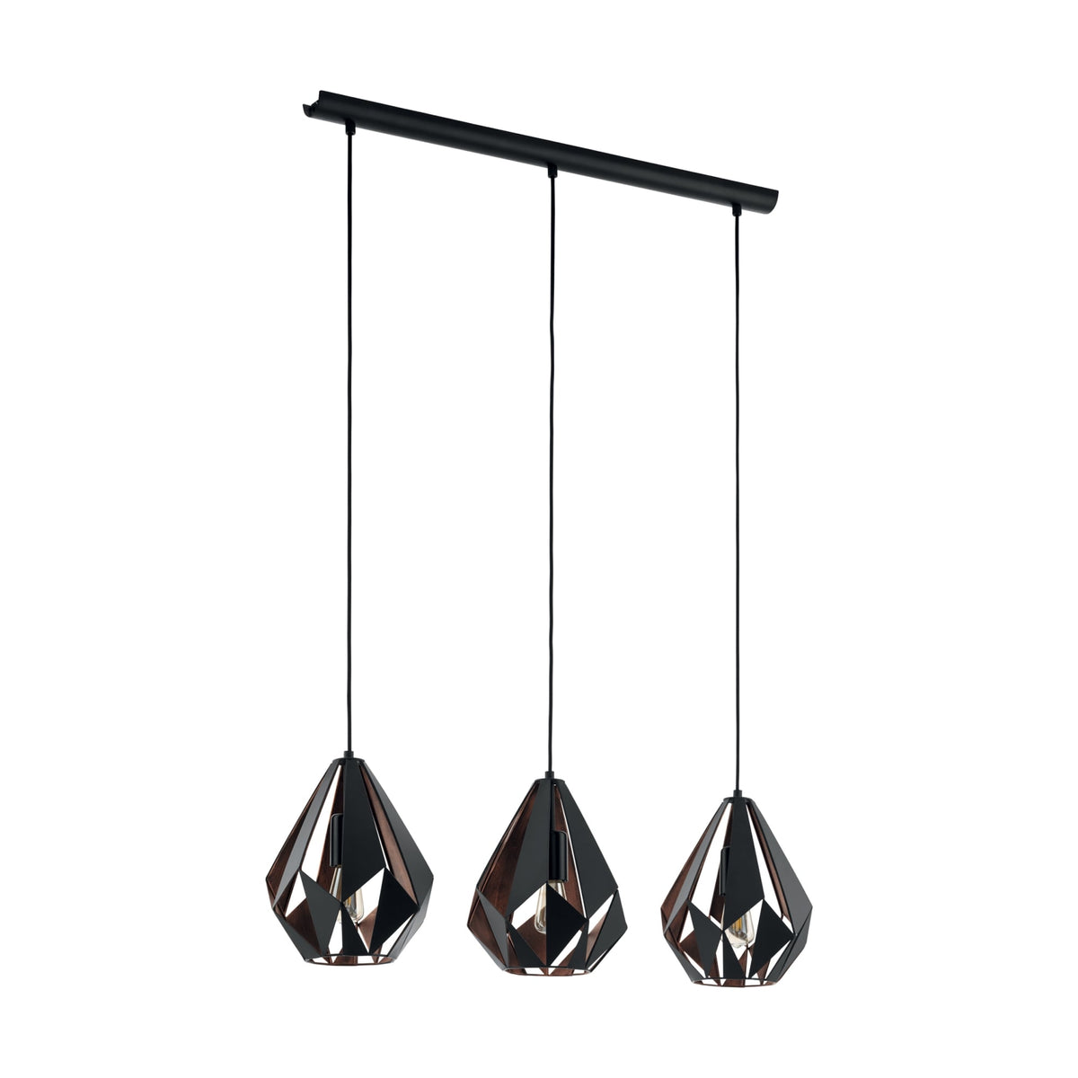 Carlton 1 Linear Pendant In Black and Copper