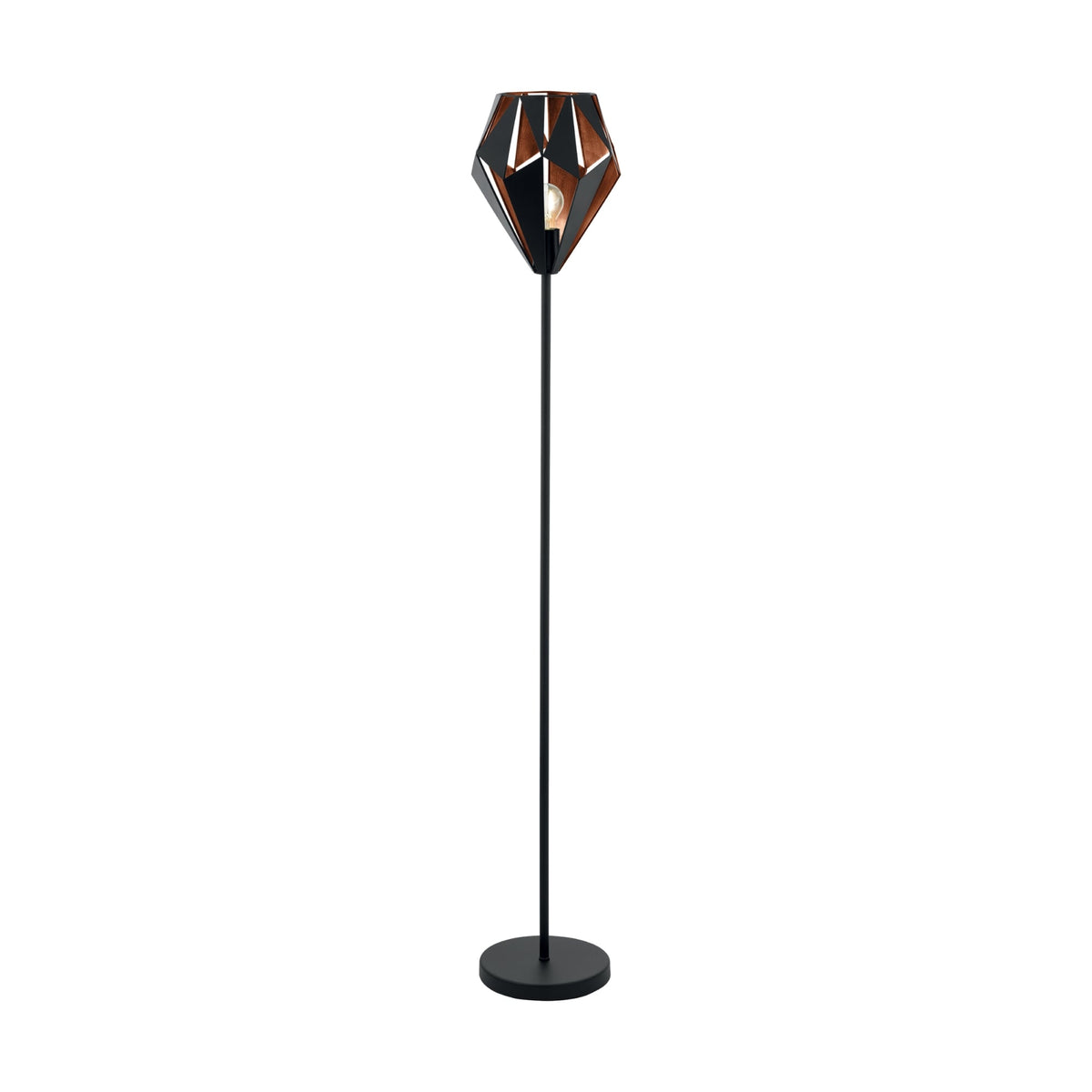 Carlton 1 Black and Copper Cage Floor Lamp