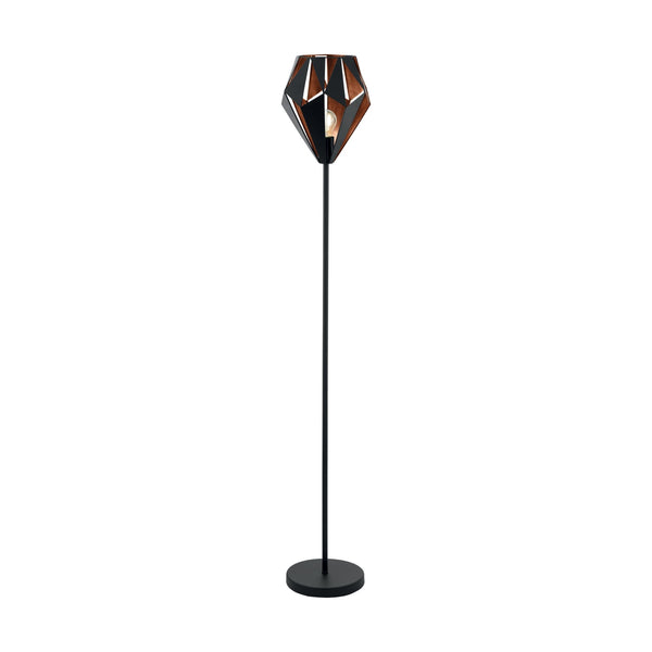 Carlton 1 Black and Copper Cage Floor Lamp