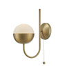 Andre Switched Wall Light IN Aged Brass With Opal Glass Shade