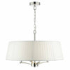 Cristin 4 Light Pendant in Polished Nickel With Ivory Ribbon Shade