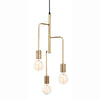 Roxy Modern Designer Three Arm Pendant Light in Antique Brass