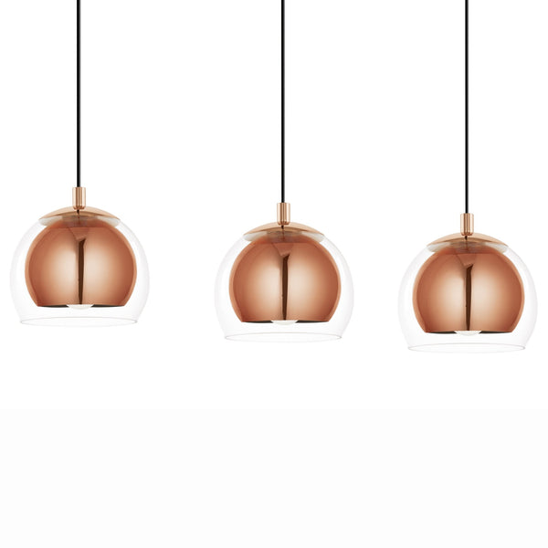 Rocamar Triple Bar Copper and Glass Pendant