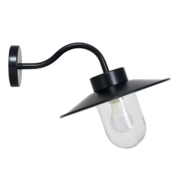 St Ives Swan Neck Exterior Wall Light in Carbon Black