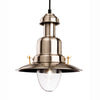 Classic Fisherman Pendant in Brushed Steel and Clear Glass