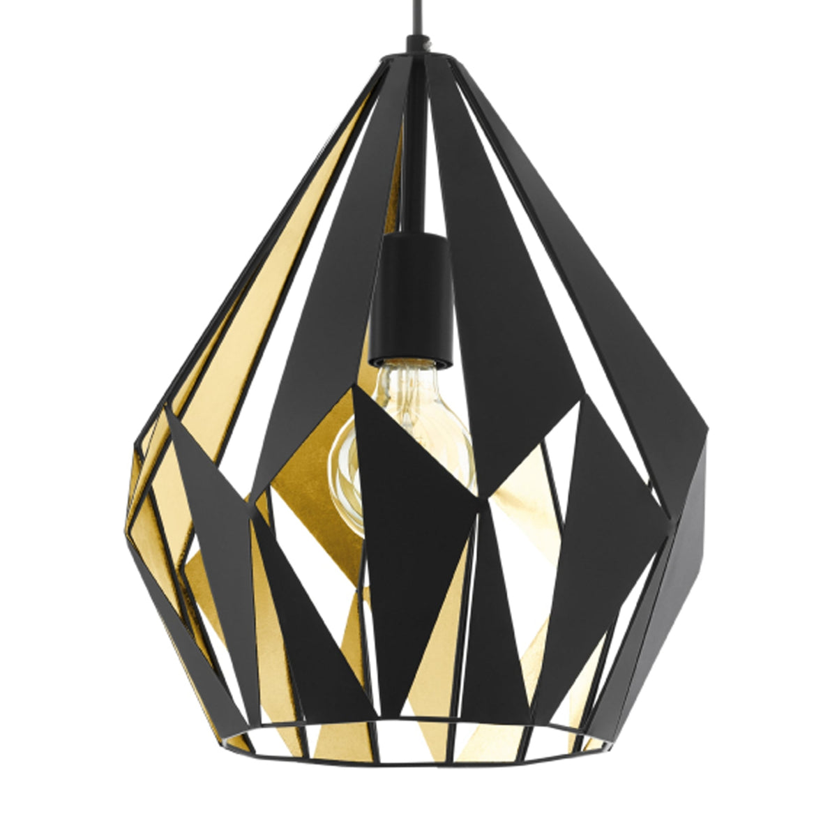 Carlton 1 Black and Gold Open Cage Steel Pendant