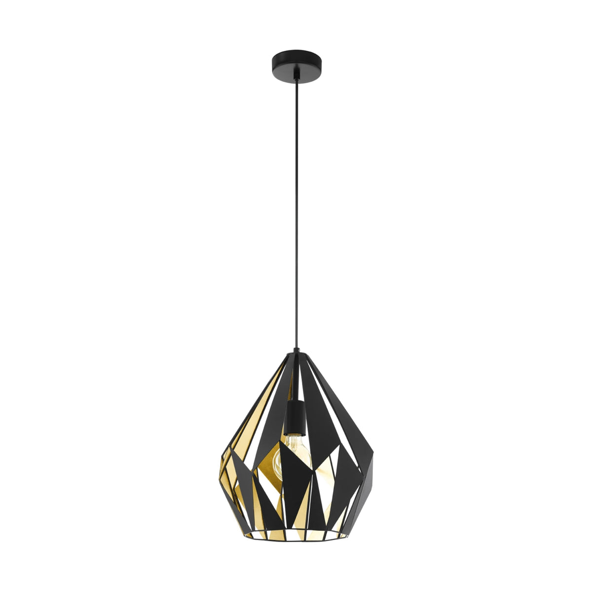 Carlton 1 Black and Gold Open Cage Steel Pendant