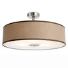 Madison Semi Flush Light in Taupe Fabric with Diffuser