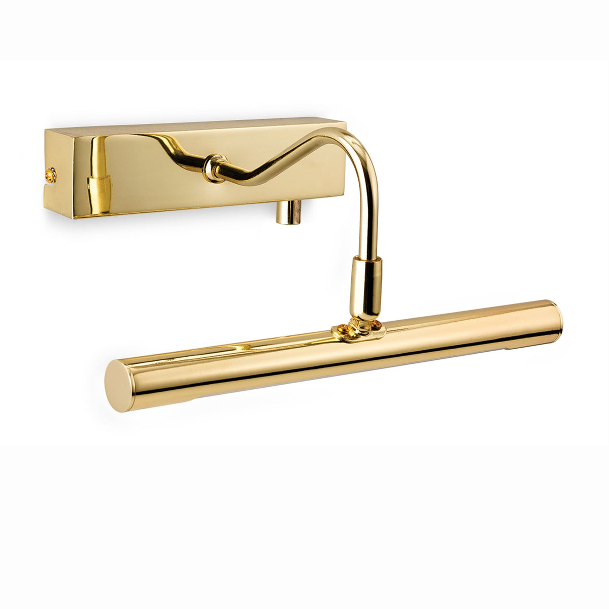 Dimmable Single Arm LED Picture Light in Polished Brass