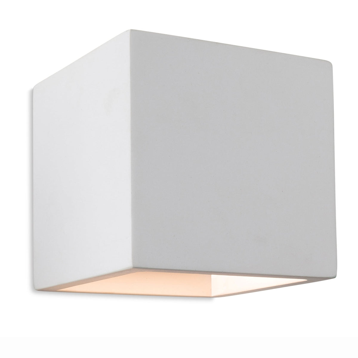 Troy Square Double Plaster Up and Down Wall Light in White