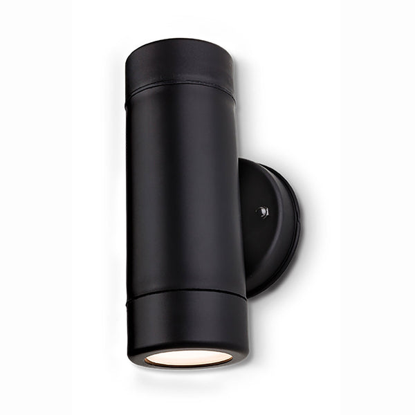 Ravel Twin LED Resin Coastal Up and Down Exterior Wall Light in Black