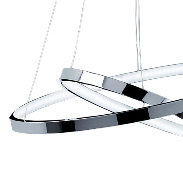 Kline Chrome Plated Two Ring LED Pendant Light