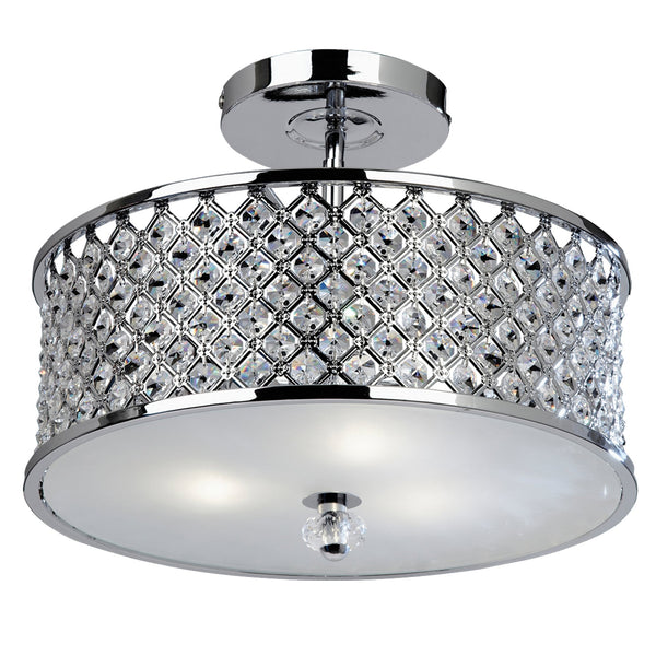 Hudson 3 Light Ceiling Semi Flush Fitting in Polished Chrome
