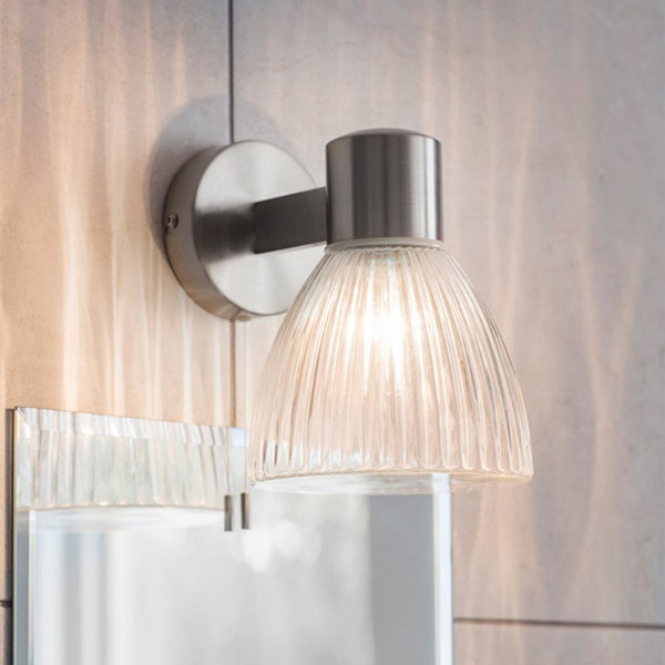 Campden Switched Satin Nickel Bathroom Wall Light
